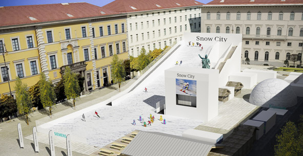 Ski- und WM-Feeling am Wittelsbacher Platz: Snow City startet!