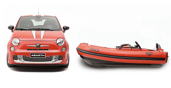 Ein Fiat für die Yacht: Exklusives Tenderboot SACS Abarth 695 Tributo Ferrari