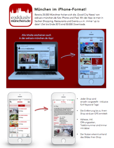 Shop Listing auf exklusiv-muenchen Web & App