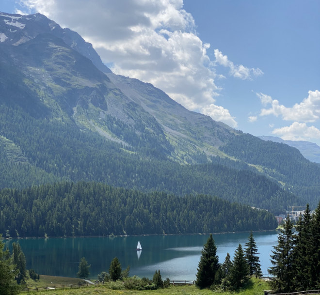 Sommer 2020 St Moritz mit Blick auf St. Moritzersee