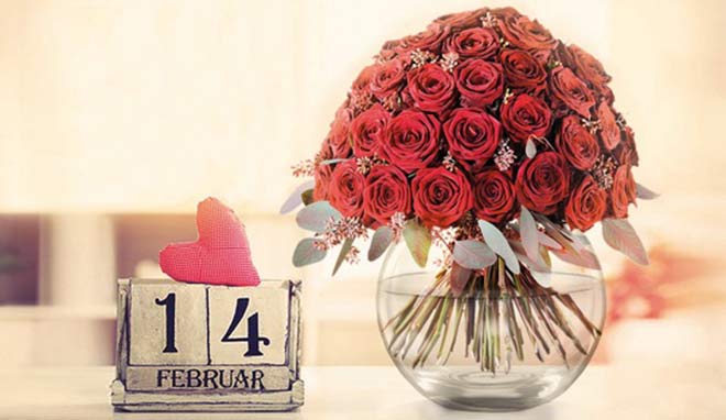 Deadline für Valentinstagsgeschenke: die roten Rosen müssen bis 14 Uhr bestellt werden, damit sie noch rechtzeitig ankommen! 