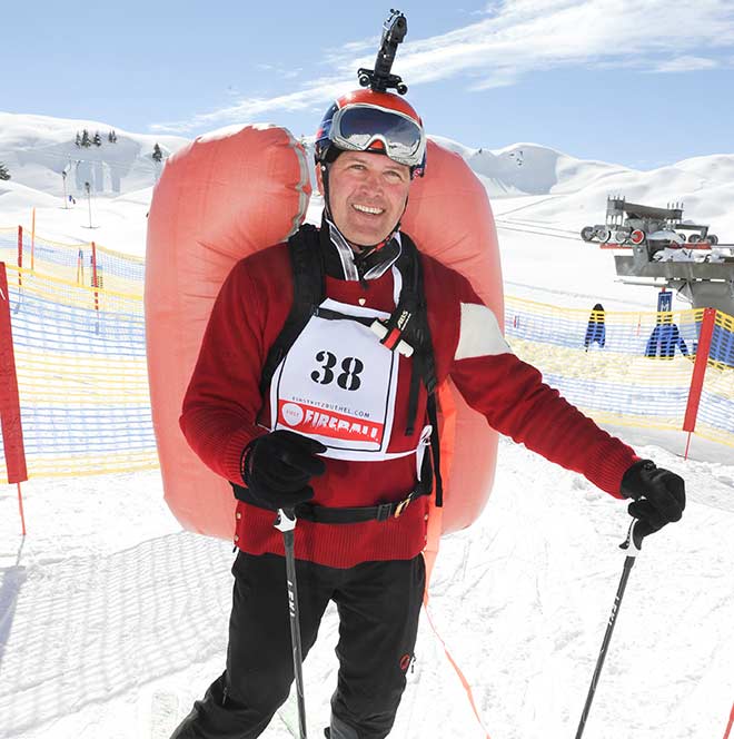 Fireball Teilnehmer Prinz Alexander von Auersperg auf dem Kitzbüheler Horn. Fotocredit: G. Nitschke, BrauerPhotos