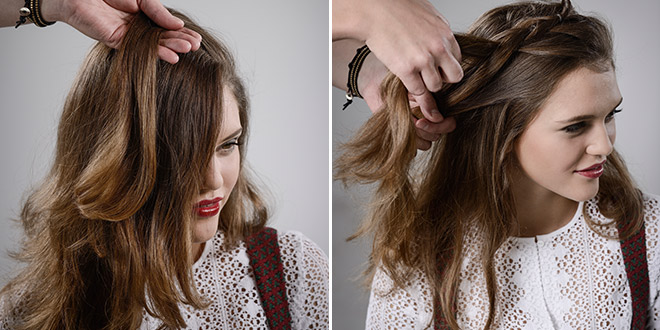 Wiesnstyling mit BOHO Flair. Lässiges Hairstyling im harmonischen Kontrast zum traditionellen Dirndl.