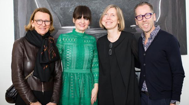 Dorothee Wahl (PIN-Vorstand, Dr. Sonja Lechner, Dr. Angelika Nollert (Die Neue Sammlung), Dr. Roger Diederen (Kunsthalle Muenchen). Fotocredit: Alexa von Arnim