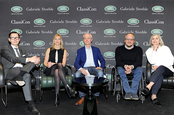 Luxus Talk: Brian Fousse (Jaguar LandRover), Mel McWhriter, Oliver Herwig, Oliver Holy, Gabriele Strehle. Fotocredit: Dominik Beckmann / BrauerPhotos