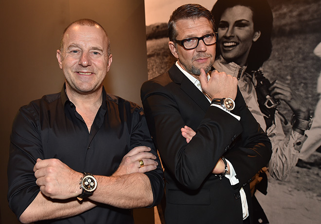 Heino Ferch und Kai Wiesinger konnten der neuen Breitling Navitimer 8 nicht widerstehen. Fotocredit: Hannes Magerstaedt, GettyImages