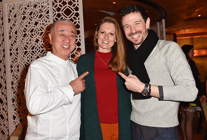 Nobu mit Familie Oliver Berben im Gourmetrestaurant Matsuhisa. Fotocredit: BrauerPhotos