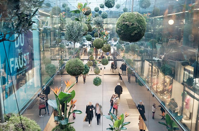 Floraler Frühling im CityQuartier Fünf Höfe. Perfekt für den osterspaziergang Fotocredit: 