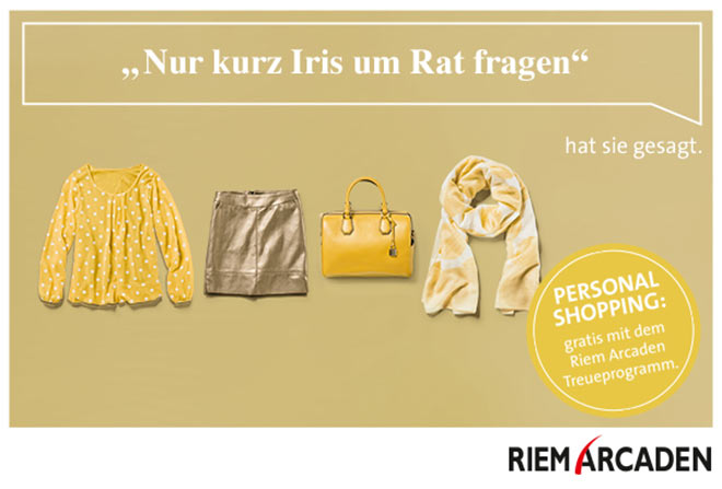 Wer die Treuekarte der Riem Arcaden besitzt, kann drei Stunden gratis mit der Personal Shopperin pro Halbjahr shoppen! Ein Benefit des Treueprogramms!