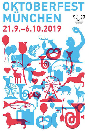 Jedes Jahr gibt es ein schönes Oktoberfest Plakat.