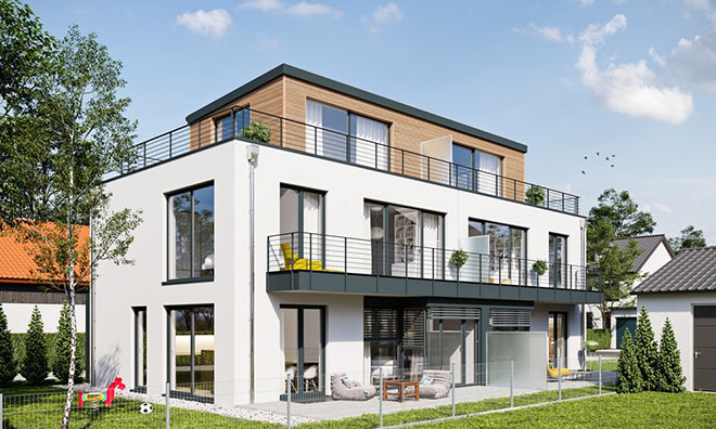 In Gräfelfing steht dieses Doppelhaus-Schmuckstück! Neuer Immobilien Trend Fotocredit: neubaukompass.de