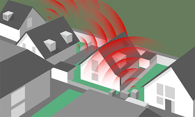 In der Kirchheimer Strasse 7 bis 9 wurden bei vier Einfamilienhäusern gleich drei LWP auf engsten Raum verbaut. Für das verbaute Modell empfiehlt das Umweltministerium einen Schutzabstand, was Bauträger und Bauunternehmer gar nicht interessierte. Infraschall löst bereits jetzt Probleme bei den Nachbarn aus!