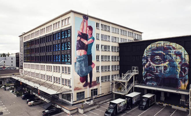 Ende Dezember endet eines der coolsten Münchner Kunstprojekte. Im Bild: Stohead Addison Karl Fintan Magee. Fotocredit: Silvie Tillard Bis Ende Dezember 2018 gibt es noch das Kunstlabor.