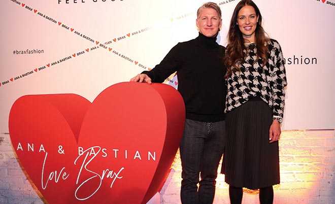 Ana und Bastian Schweinsteiger tragen jetzt BRAX. Fotocredit: Gisela Schober / GettyImages für BRAX