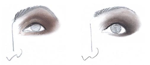 Perfekte Smokey Eyes. Zeichnung: Horst Kirchberger