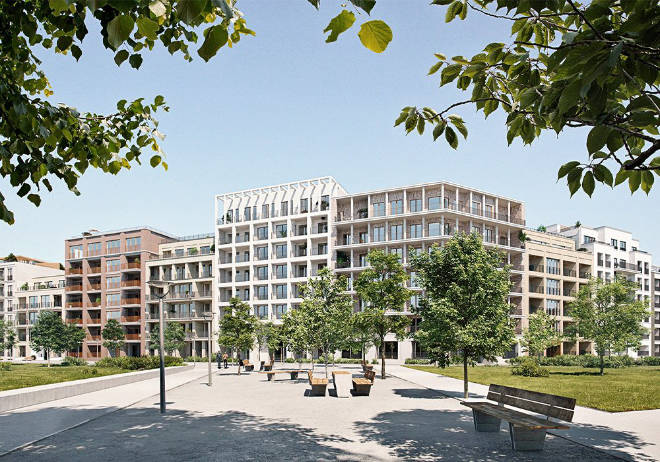 Hoch der Isar, das sind 185 Eigentumswohnungen mit 1 bis 6 Zimmern von ca. 28,14 m² bis hin zu 331 m² Wohnfläche. Fotocredit: neubaukompass.de