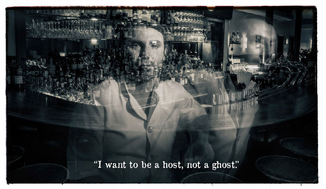 Andy Till von Pacific Times bringt es auf den Punkt: 'I want to be a host, not a ghost'. Fotocredit: Jochen Hirschfeld. Er ist einer der Großen in der Bar Szene München