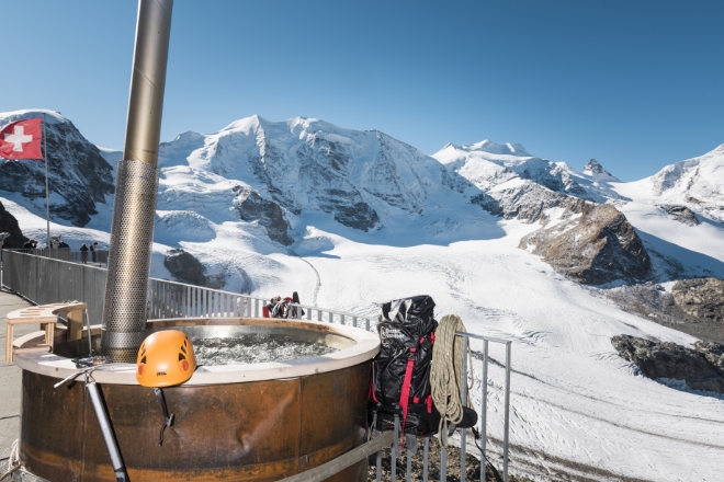 St. Moritz mit Hausberg Diavolezza