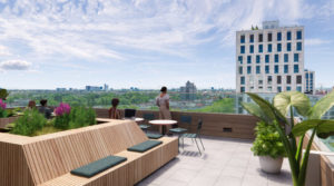 Münchens neuer Wohntower am Schwabinger Tor mit Community-Dachterrassen