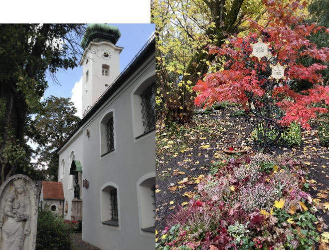 Nur wenige Gräber gibt es auf dem kleinen Bogenhausener Friedhof, welcher besonders bei Prominenten sehr beliebt ist.