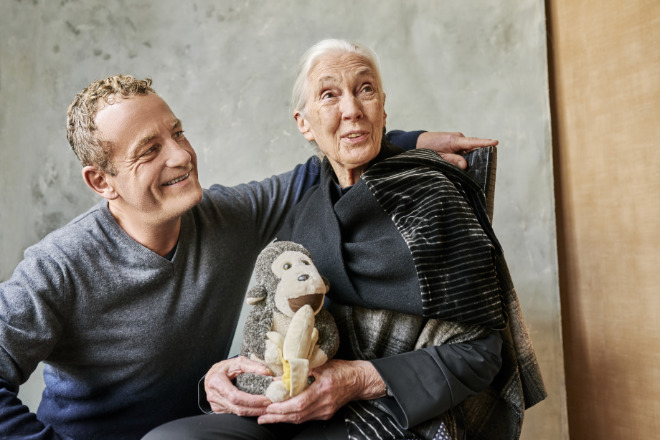 'Elemente Clemente'-Gründer Clemens Dörr gemeinsam mit Jane Goodall, welche im April diesen Jahres unglaubliche 87 Jahre alt wurde. Fotocredit: Vincenzo Buscemi