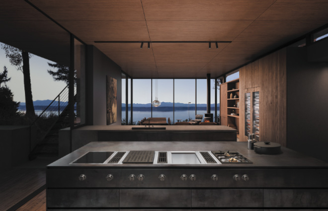 Herd mit Abzug - Gaggenau präsentiert die neue Vario Muldenlüftung. Das Gerät lässt sich mit Vario Kochfeldern der Serie 400 zu einem individuellen Kochbereich kombinieren. Foto: Gaggenau