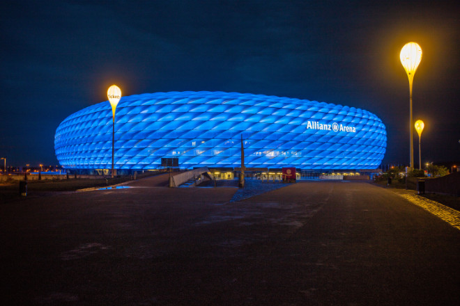 Allianz Arena erstrahlt für Unicef in BLAU: Fotocredit: FC Bayern München