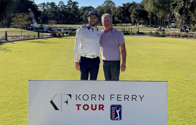 Thomas Rosenmüller mit seinem Erfolgscoach Ken Williams, Head Pro im GC München Eichenried seit 1992 und Talentescout mit nun zwei Profis in den USA!