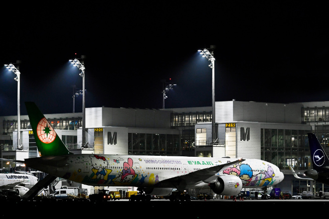 Erstflug der Boeing 777-36NER der EVA Air nach Taipeh. Fotocredit: Munich Airport