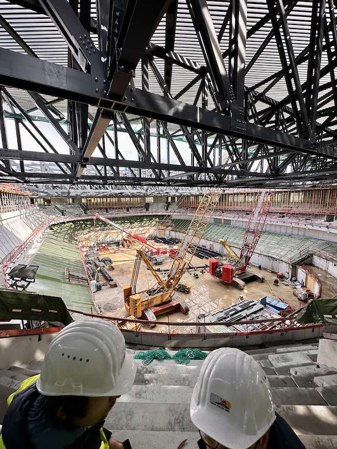 SAP Garden Olympiapark Baustelle - Bau der Multifunktionsarena für Red Bull Eishockey und FC Bayern Basketball 