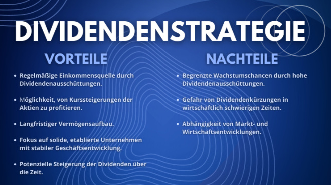 Die wichtigsten Vor- und Nachteile bei der Dividendenstrategie. Sicherlich ist die Liste von Finanzexperten deutlich langer!