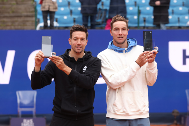 Andreas Mies mit Jan Lennard Struff. Fotocredit: Alexander Hassenstein/Getty Images for BMW