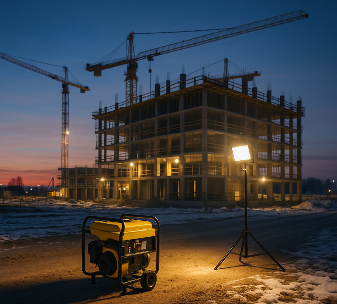 Stromausfall auf Baustelle