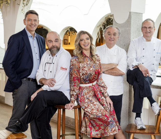 Donisl Gourmet Team: v.l.n.r. Peter Reichert, Wolfgang Böttinger, Franziska Kohlpaintner, Karl Ederer und Burkard Metz.