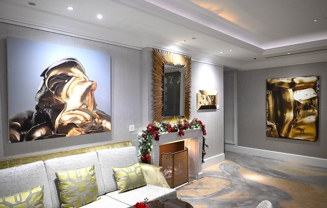 Vernissage „GOLD! - Gemälde von Felix Rehfeld“ bis Februar 2026 in der Lobby vom Hotel Mandarin Oriental. Foto: Frank Rollitz / ABR-Pictures