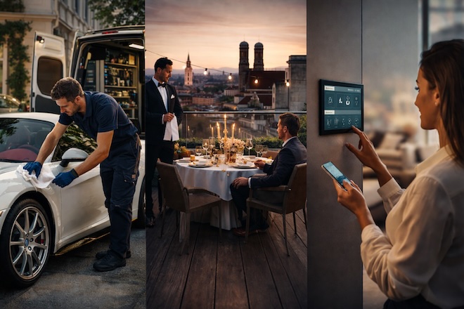 Wo Service Stil zeigt: Münchens Kosmopoliten kuratieren ihr Leben mit Mobilpflege, Fine Dining und Smart Living