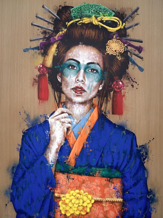 Auch zur diesjährigen Mai-Ausgabe der ARTMUC stellt der irische Künstler FinDAC eines seiner Meisterwerke als offizielles Visual der Kunstmesse zur Verfügung: das Bild „Sensaini“ aus dem Jahr 2026.